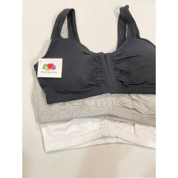 3 Pcs Fruit of the Loom Front Closure Cotton Bra Size 42 - Picture 6 of 8